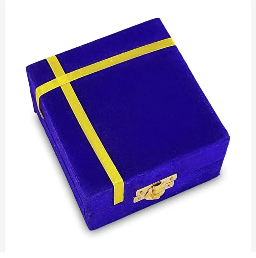 Blue Velvet Gift Box German Silver Chrystal