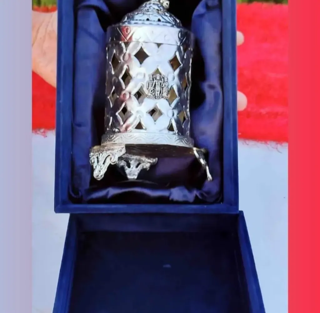 German silver akhand diya