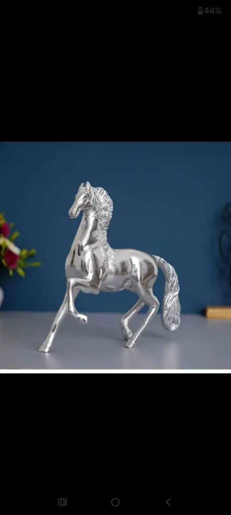 White Metal Silver Running Horse